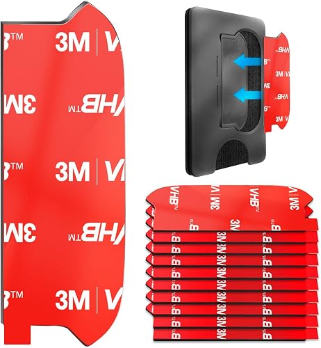 volport 10pcs Sticky Adhesive Replacement for Pops Wallet+ & Wallet Plus Base, Socket Wallet Case Back Sticker Pads, Double-Sided High Stickiness