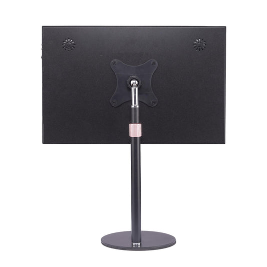 FeeLazy Portable Monitor Stand with VESA Mount 3inch Bracket Tilt Ball Joint Telescopic Pole and Metal Disk Base Portable Monitor Mount with 75mm VESA