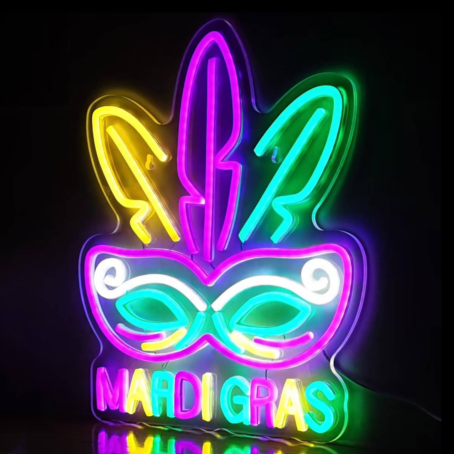 Mardi Gras Neon Sign Decoration, New Orleans Carnival Party Decor Neon Sign, Mardi Gras Hanging Ornaments Neon Sign Decor for Wall Bedroom Bar Club