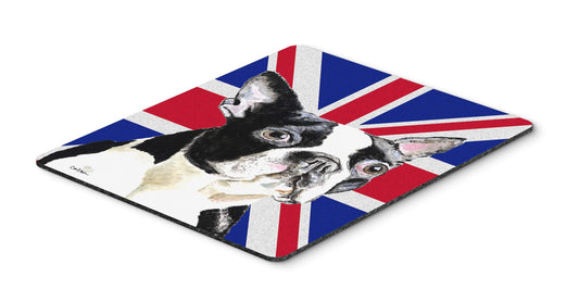 Caroline's Treasures SC9816MP Boston Terrier with English Union Jack British Flag Mouse Pad, Hot Pad or Trivet for Home Office Gaming Working