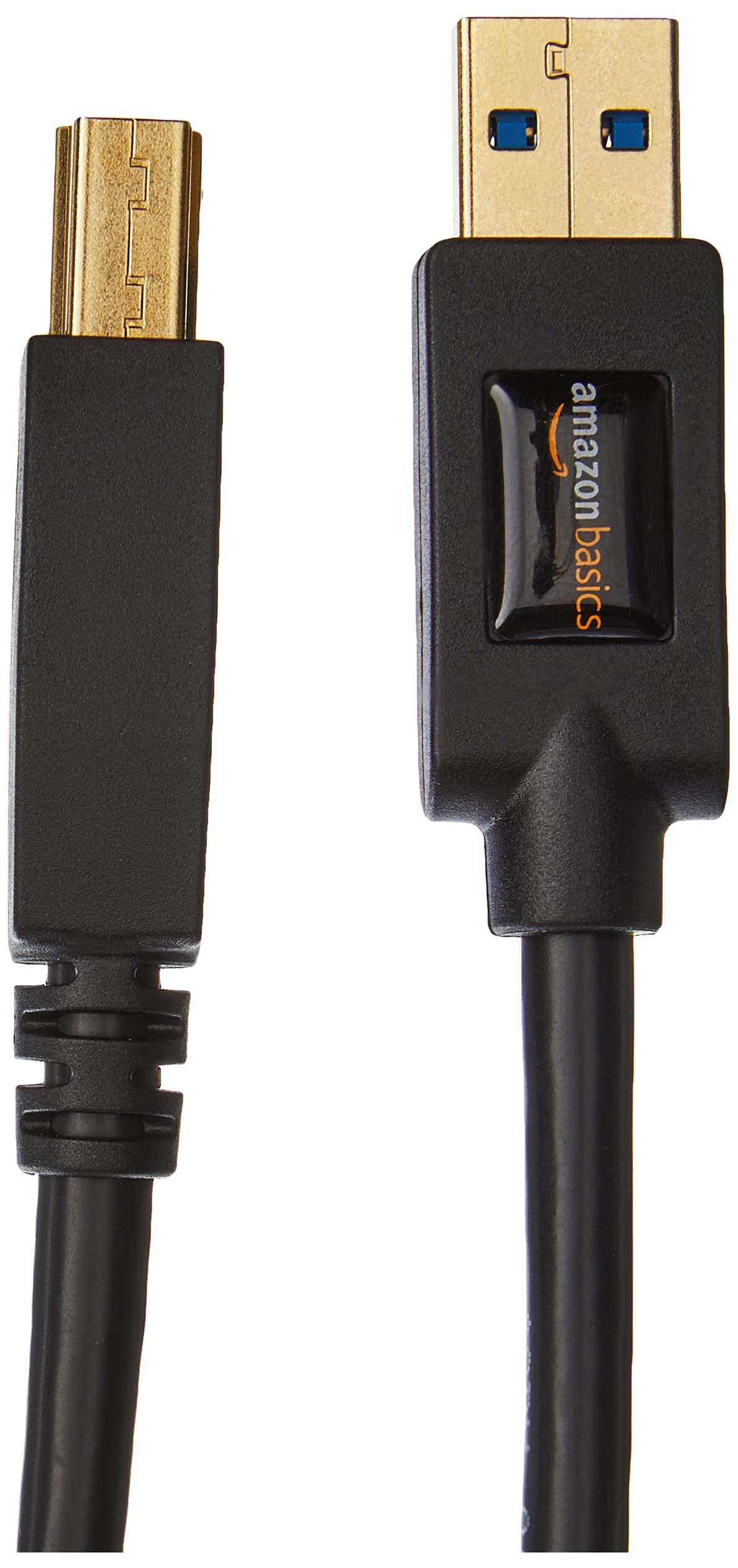 Amazon Basics USB-A to USB-B 3.0 Cable, 4.8Gbps High-Speed with Gold-Plated Plugs, 6 Foot, Black
