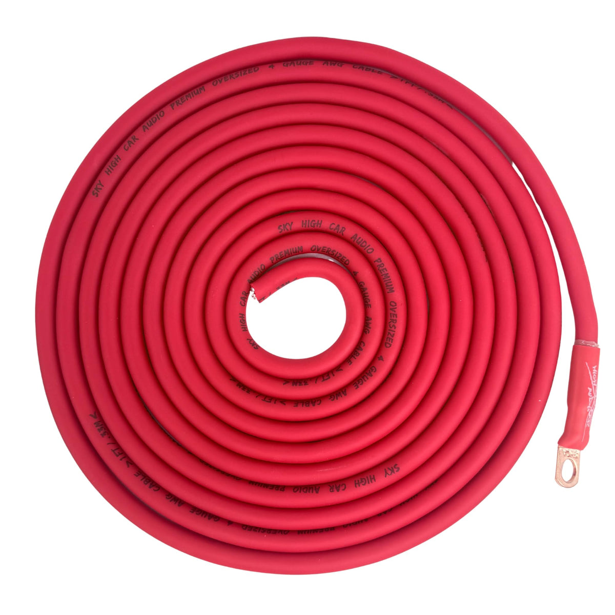 Oversized 4 Ga CCA AWG Amp Kit Twisted RCA Red Black Complete Sky High