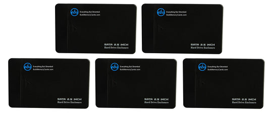 Everything But Stromboli SSD Enclosure Case for SATA 2.5" Hard Drive/Solid State Drive (5 Pack) USB 3.0 Cable, Tool Free Type, Works with Samsung