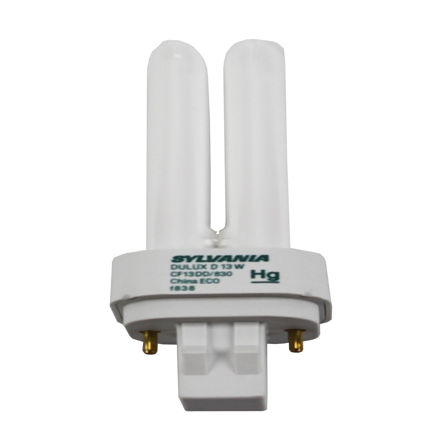 Sylvania 20705 - CF13DD/830/ECO - 13 Watt CFL Light Bulb - Compact Fluorescent - 2 Pin GX23-2 Base - 3000K -