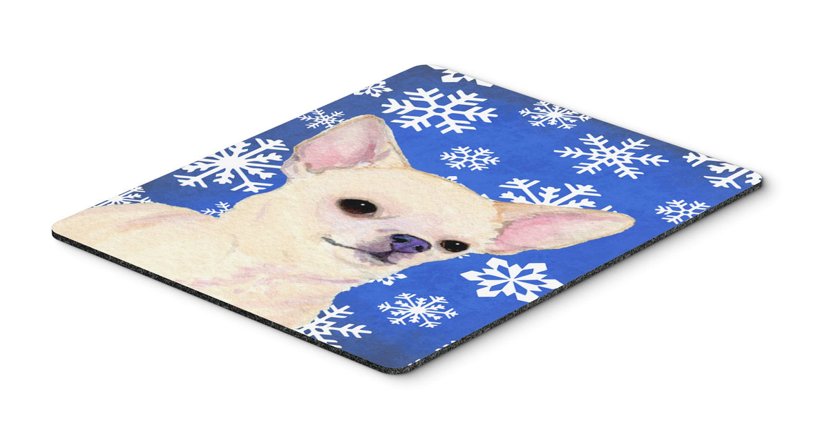 Caroline's Treasures SS4610MP Chihuahua Winter Snowflakes Holiday Mouse Pad, Hot Pad or Trivet for Home Office Gaming Working Computers Laptop Mouse