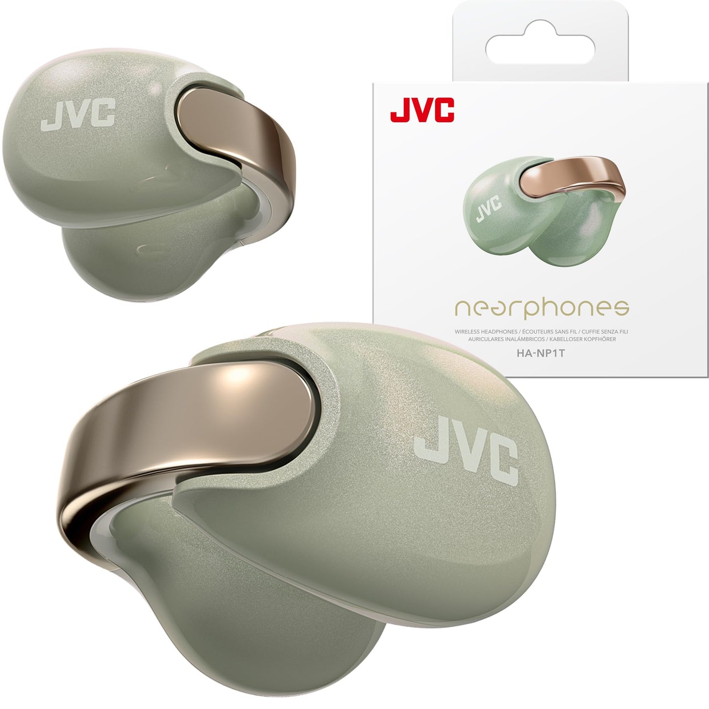 JVC Nearphones Pearl Edition - Earcuff True Wireless Earbuds with Shiny Arch, Comfortable fit, Multipoint Connection, Bluetooth 5.3, 24H Battery Life…