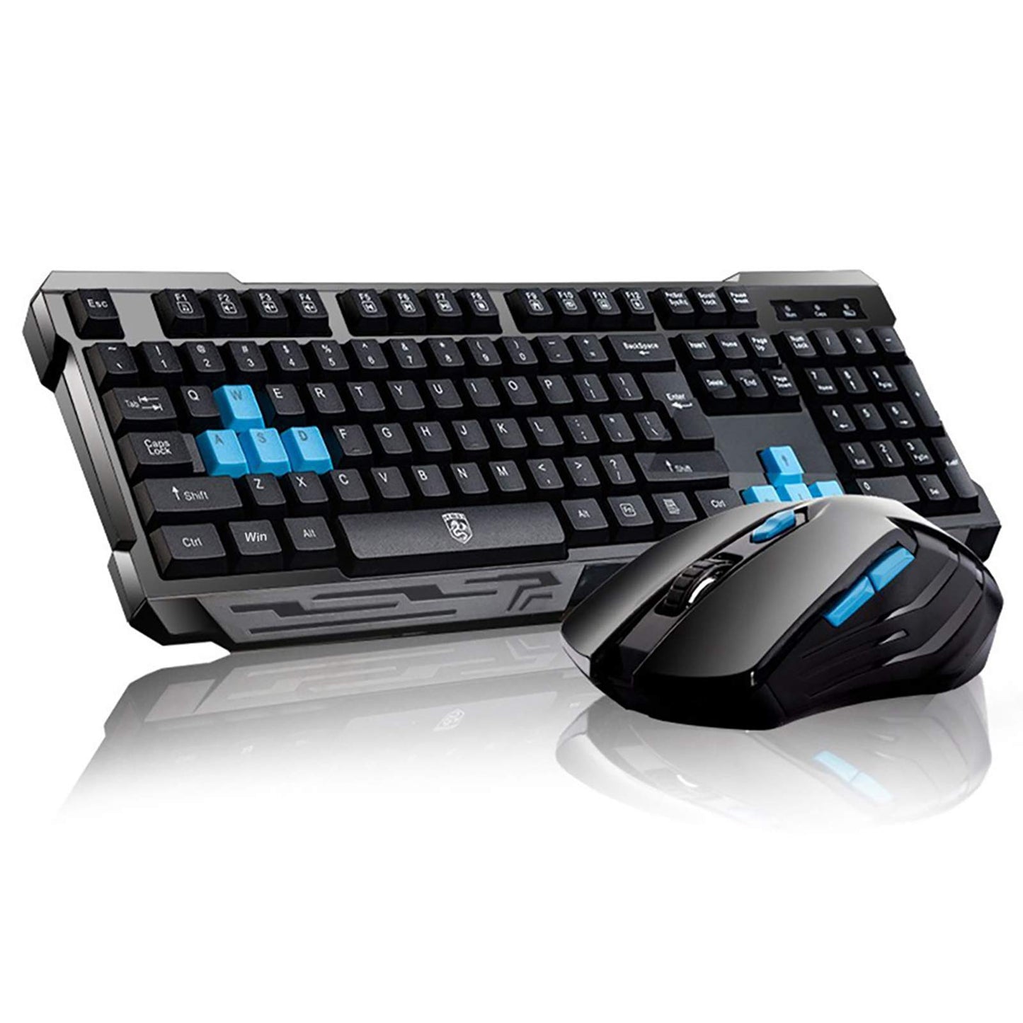 Keyboard Mouse Combos,Soke-Six Waterproof Multimedia 2.4GHz Wireless Gaming Keyboard with USB Cordless Ergonomic Mouse DPI Control For Desktop PC