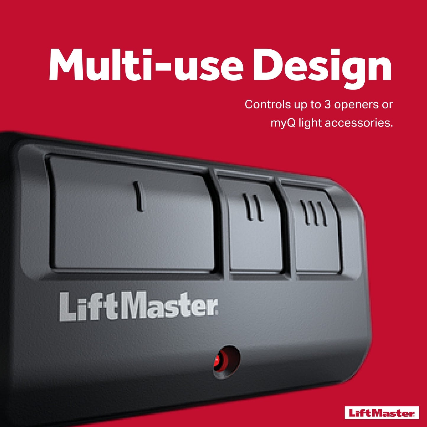 LiftMaster 893Max Security+ 2.0 3-Button Gate Operator Remote Control with Visor Clip - Pack of 3