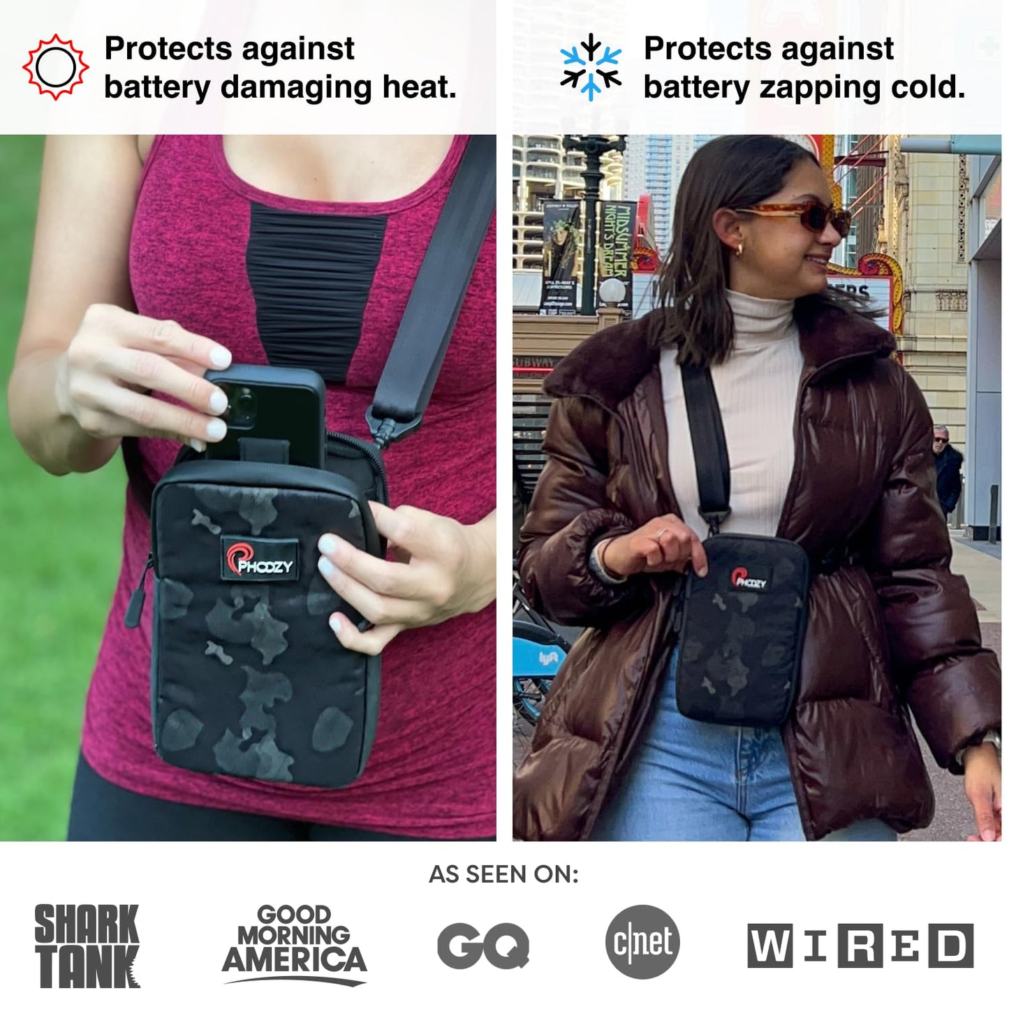 PHOOZY Orion Thermal Phone Pouch with NASA Insulation Technology - Insulated Case for Cold Weather Extends Battery Life 4X - Sauna Protector for Heat