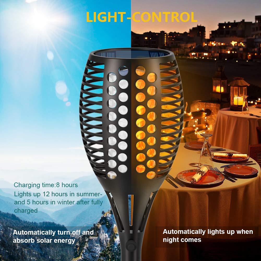 Aityvert Solar Torch Lights, 43" Flickering Flames 96LED Larger & Higher Torch Lights Outdoor Waterproof Landscape Decoration Lighting Dusk to Dawn