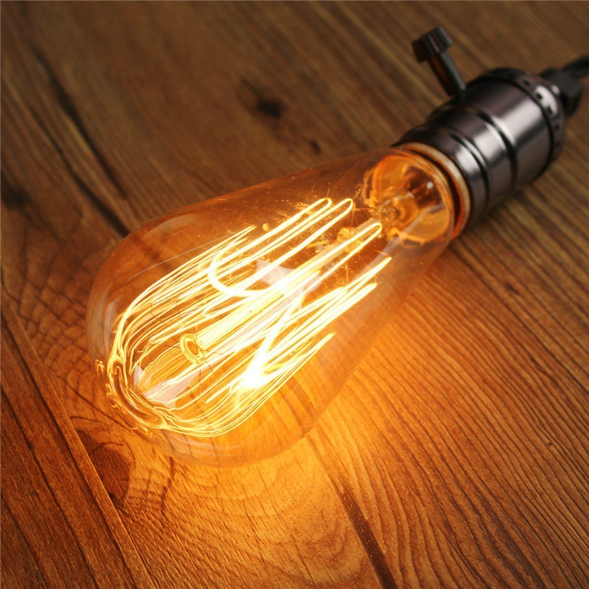 GOENDR E26 40W Edison Bulbs, ST64 Vintage Incandescent Light Bulbs, 2700K Warm Dimmable, Squirrel Cage Filament Bulb for Table Lamp Home Antique