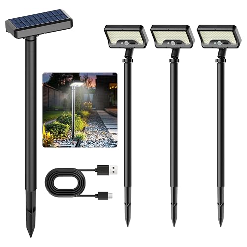 Tryme Solar Motion Lights Outdoor Waterproof 92 LEDs Bright Pathway Lights with Adjustable Angle & 3 Modes for Walkway, Driveway, Sidewalk, Garden