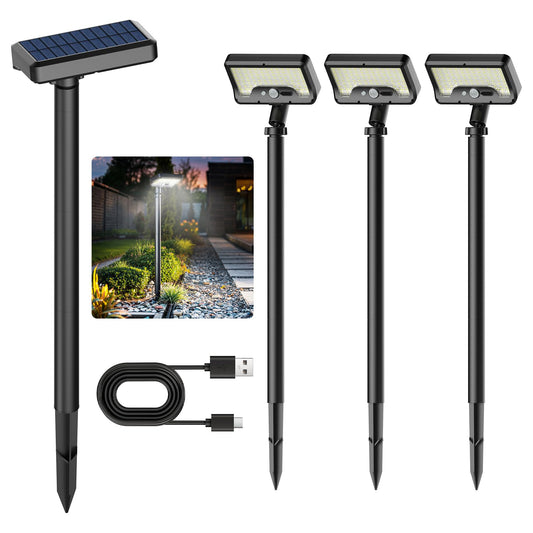 Tryme Solar Motion Lights Outdoor Waterproof 92 LEDs Bright Pathway Lights with Adjustable Angle & 3 Modes for Walkway, Driveway, Sidewalk, Garden