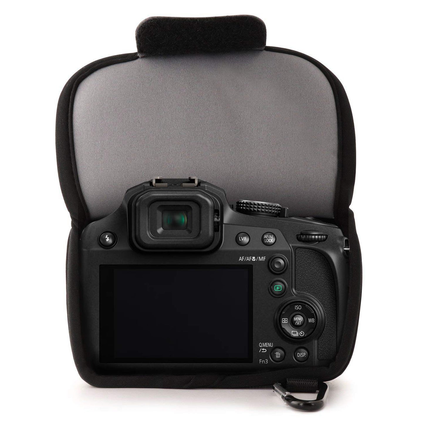 MegaGear Panasonic Lumix Dc-Fz80, Fz82 Ultra Light Neoprene Camera Case, With Carabiner - Gray - MG1166, PU Leather