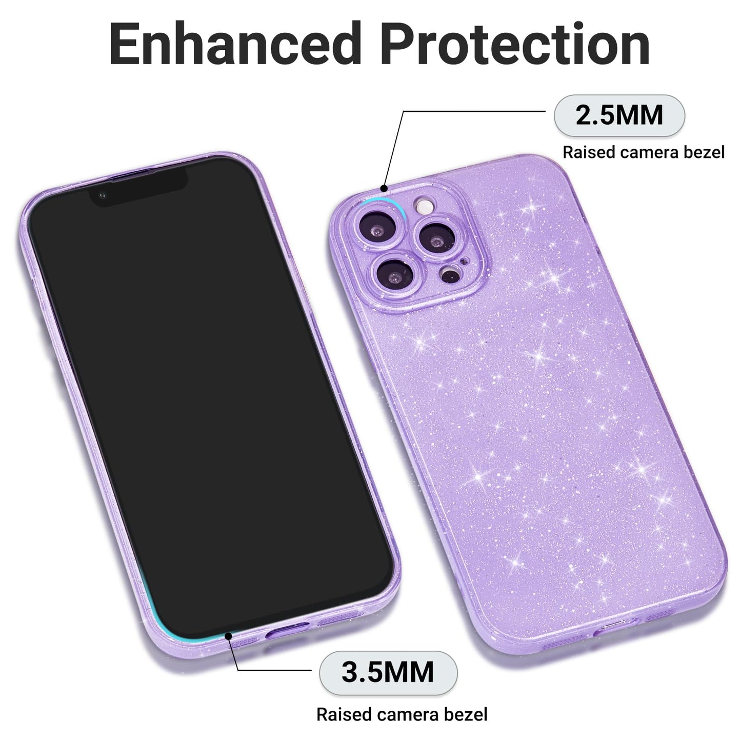 Svanove for iPhone 12 Pro Case Glitter, Sparkly Girly Cute Bling Sparkle Shiny Shimmer Bright Phone Case for Women, Glittery Thin Slim Jelly Soft