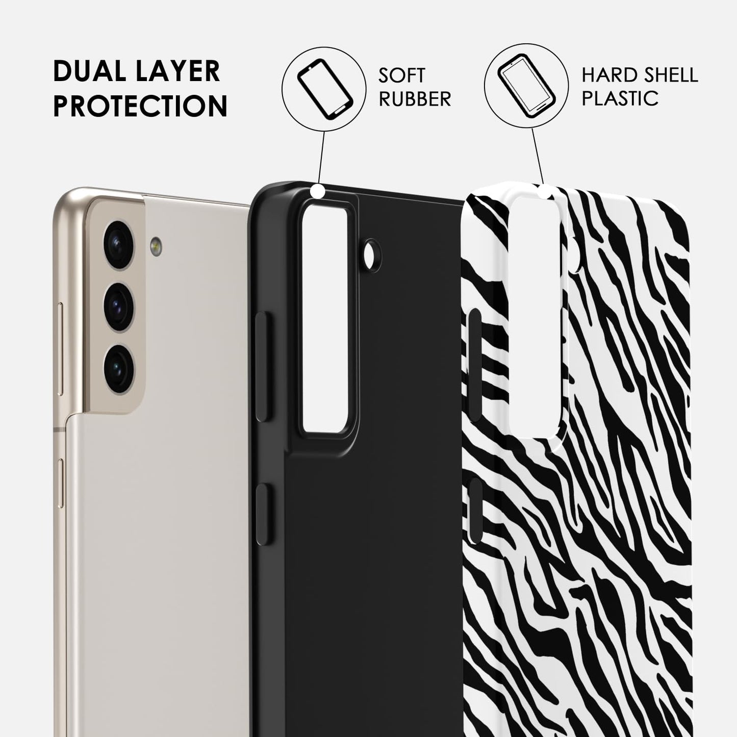 Svanove Zebra Print Phone Case for Samsung Galaxy S25 Plus Case Girly, Cute Zebra Case for Women Girls, Luxury Trendy Retro Animal Print Design