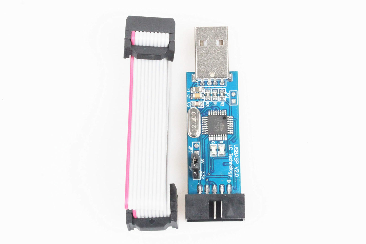 NOYITO 51 AVR ATMEGA8 Programmer USBASP USB ISP Downloader 10 Pin USB Programmer 3.3V 5V with Cable 6 inches Length Compatible with AVR ATMEGA8