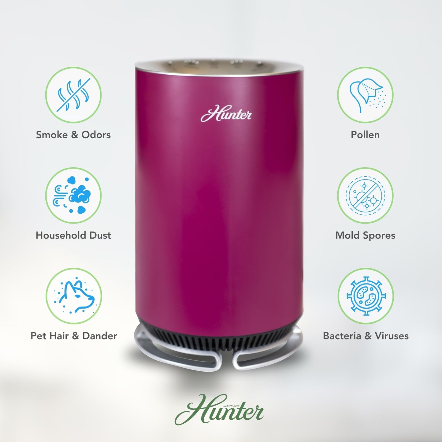 Hunter HP125 Digital Air Purifier, Cleans 451 sq ft per hour, Graphite