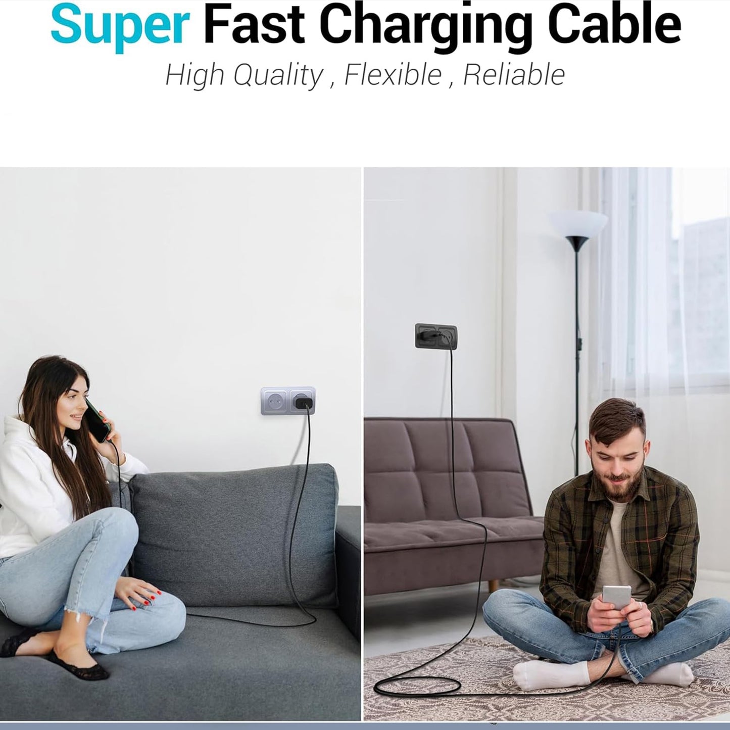 3-Pack Fast Type C Charger, Type C Charger Fast Charging Block with USB C Cable Compatible with S24U/S23/S22/S21/S20/i Phone 17/16/15