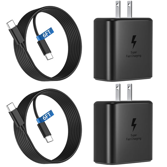 VJYUIJAY 45W Super Fast Charger USB C,PD3.0 Type C Fast Wall Charger with 6FT Cable Replacement for Samsung Galaxy S25 Ultra/S25+/S25/S24