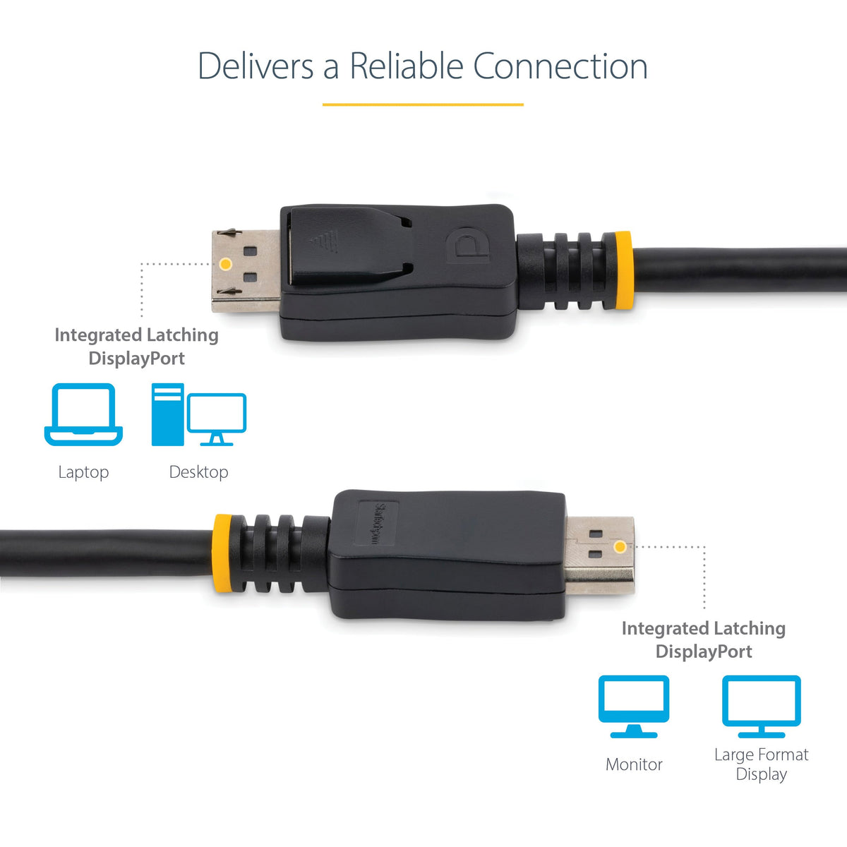 StarTech.com 15ft (4.6m) DisplayPort 1.2 Cable - 4K x 2K Ultra HD VESA Certified DisplayPort Cable - DP Video/Display Cord - Latching DP Connectors