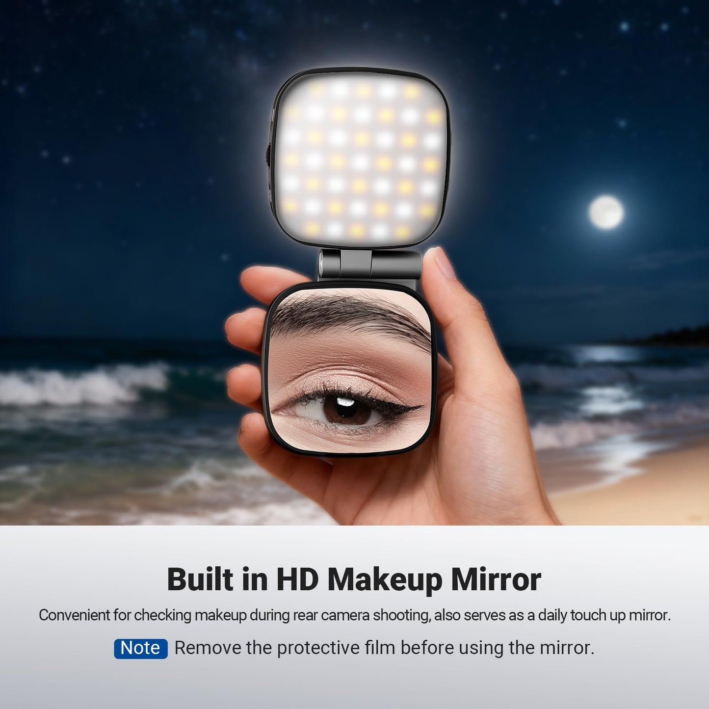 NEEWER Basics Magnetic Selfie Light Compatible with MagSafe iPhone, 2W CRI95+ Bi Color Swivel Small LED Phone Fill Lighting, 680lx/0.3m, Mirror