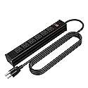 Oviitech Metal Socket Wall Mount 6 Outlets Heavy Duty Power Strip, 6 Feet Extension Cord, Mounting Brackets Included,Workshop/Industrial Use, ETL