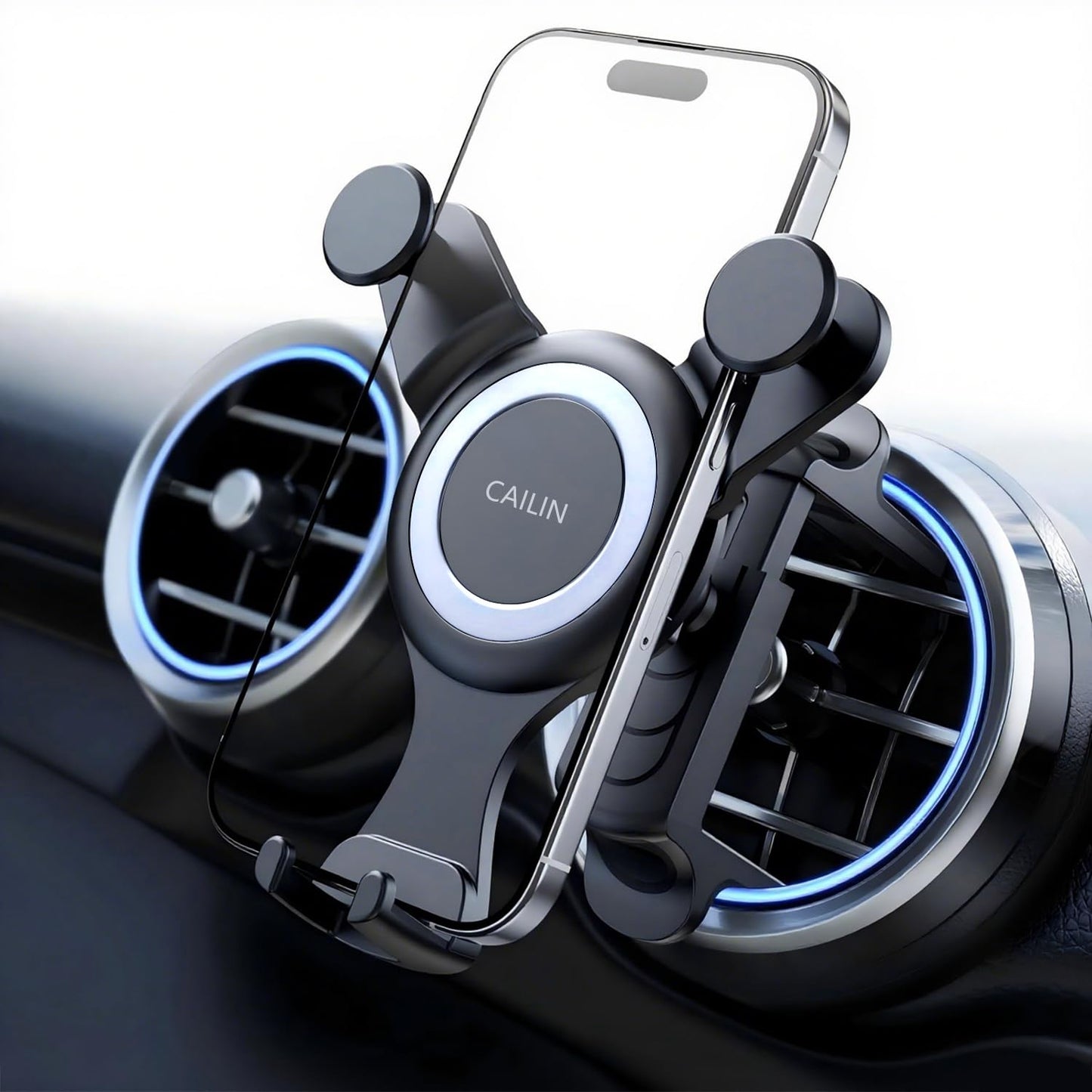ICAILIN Car Phone Holder Mount for Round Air Vent, Universal Circular Vent Cell Phone Mount Compatible with Mercedes Benz A/B/C/E/S/GLC Class, Jeep