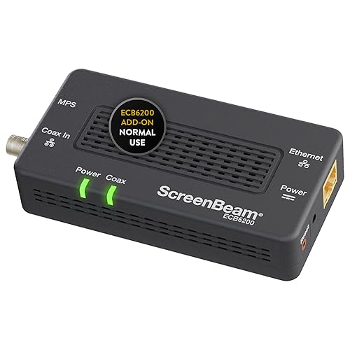 ScreenBeam Bonded MoCA 2.0 Network Adapter for High Speed Internet, Ethernet Over Coax - Single Add-On Adapter for Existing MoCA Network