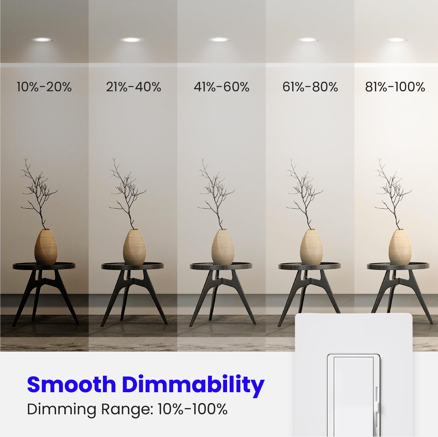 Feit Electric BR30 LED Light Bulb, 65W Eq, Neutral White, 6 Pack