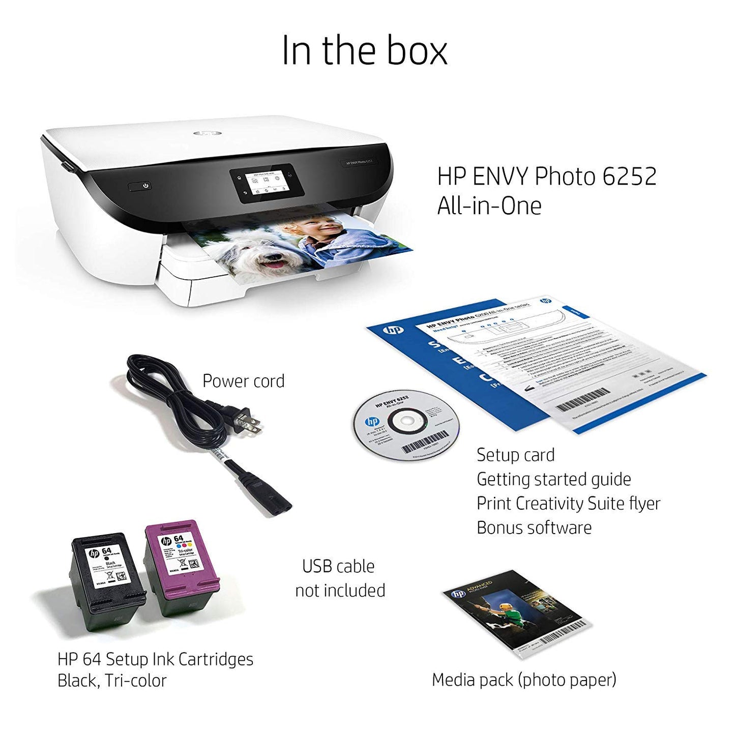HP Envy Photo 6252 All-in-One Photo Printer with Wireless Printing, Instant Ink Ready (K7G22A)