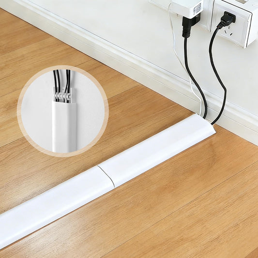 Cable Management Raceway Self Adhesive 30CM, Wall Cord Clip Concealer Channel, Wire Cover Hider for Home Office Desk TV PC(White, 2 Pack)