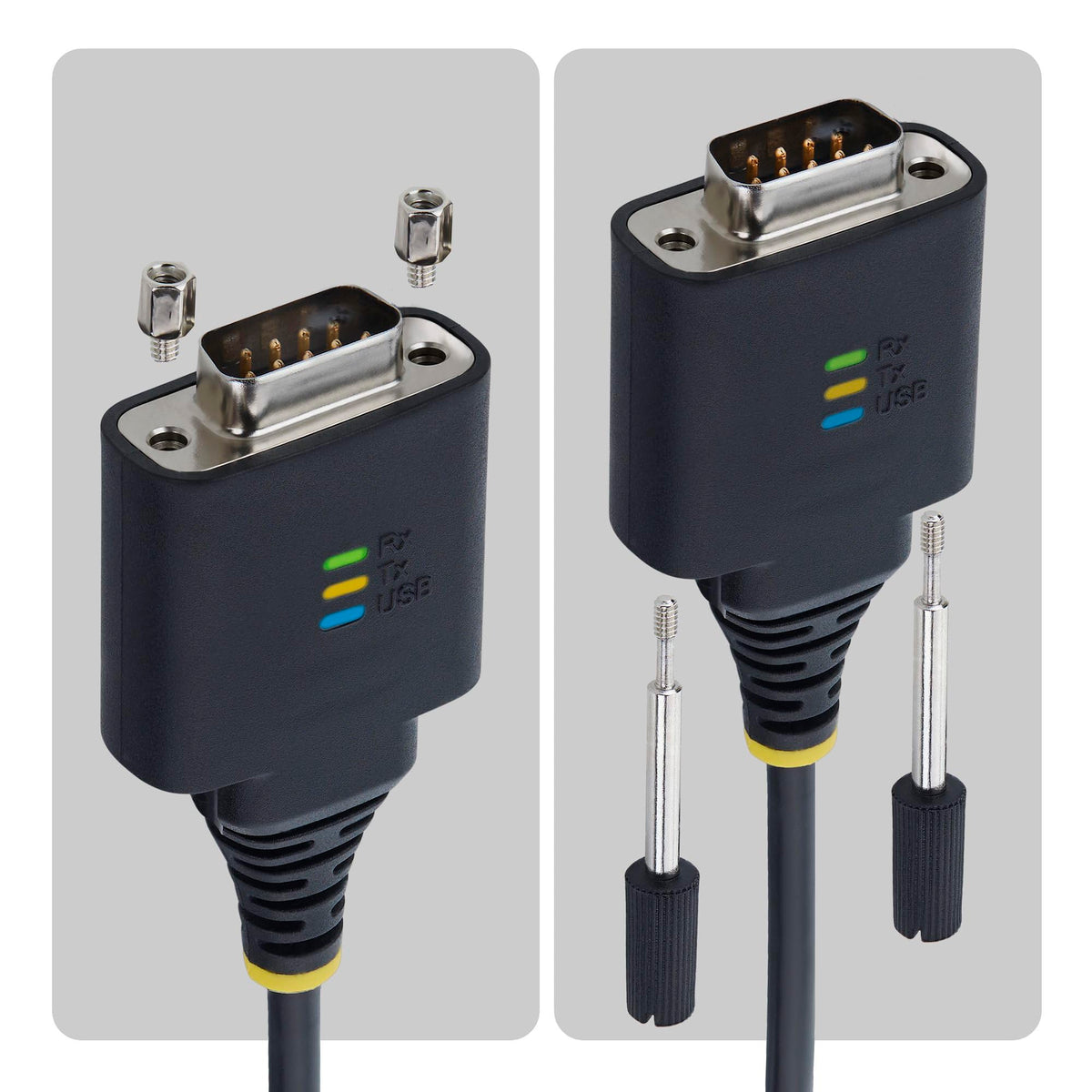 StarTech 1ft (30cm) USB-C to Serial Adapter Cable, COM Retention, FTDI Chip