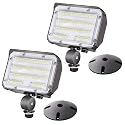 SZGMJIA 60W LED Knuckle Mount Flood Light, Outdoor Security Floodlights Fixture with Base, Dusk-to-Dawn Photocell Daylight AC100-277V 7,800lm(300W