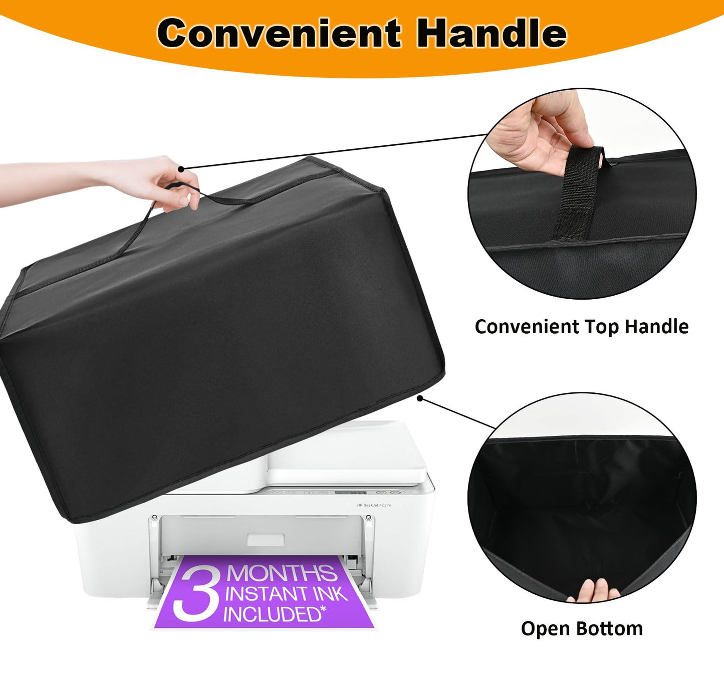 Kasasymion Printer Dust Cover for HP DeskJet 4227e Inkjet Printer, Water-proof Dust-proof Anti-static Protective Case, Heavy-duty Durable Dust Cover