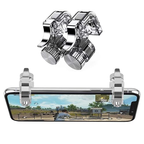 Newseego for Mobile Game Controllers, Phone Triggers for Mobile Phone, Sensitive Controller Joysticks Aim & Fire Trigger Keys for Rules of Survival (1