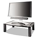 Kantek MS500 Wide Two-Level Stand, Height-Adjustable, 20 x 13 1/4, Black