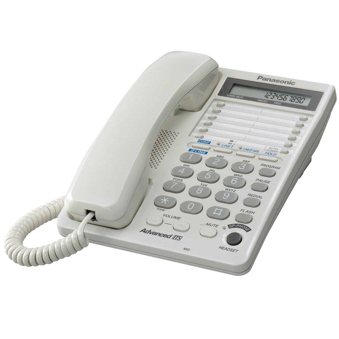 Panasonic 2-Line Integrated Corded Telephone System with 16-Digit LCD, Speakerphone, Clock, Hearing Aid Compatibility and 3-Way Conferencing