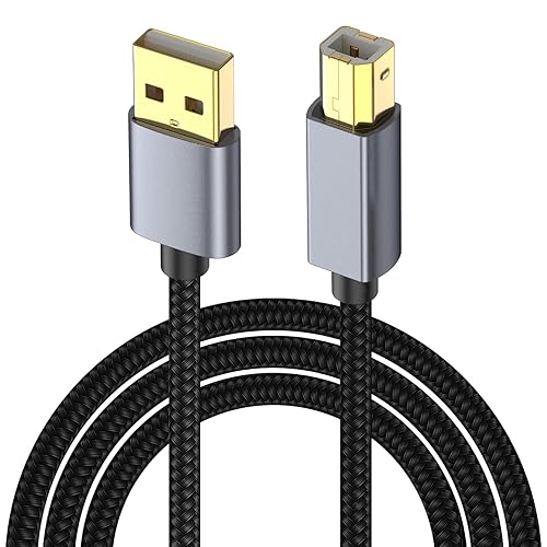 Danfetsoy USB 2.0 to USB B Printer Cable 16Ft, USB B Male to Type A Male Cable for MacBook Pro, Air, DJ Controller, Printer, Scanner, Fax Machine