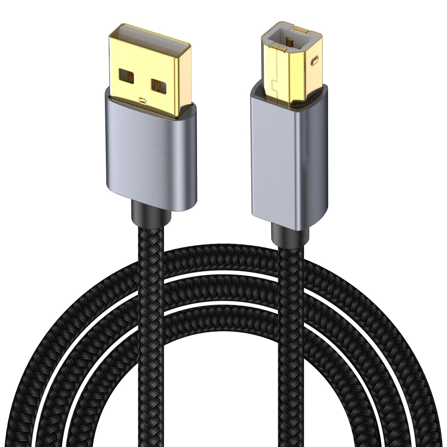 Danfetsoy USB 2.0 to USB B Printer Cable 16Ft, USB B Male to Type A Male Cable for MacBook Pro, Air, DJ Controller, Printer, Scanner, Fax Machine