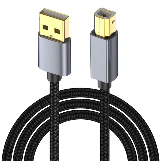 Danfetsoy USB 2.0 to USB B Printer Cable 16Ft, USB B Male to Type A Male Cable for MacBook Pro, Air, DJ Controller, Printer, Scanner, Fax Machine
