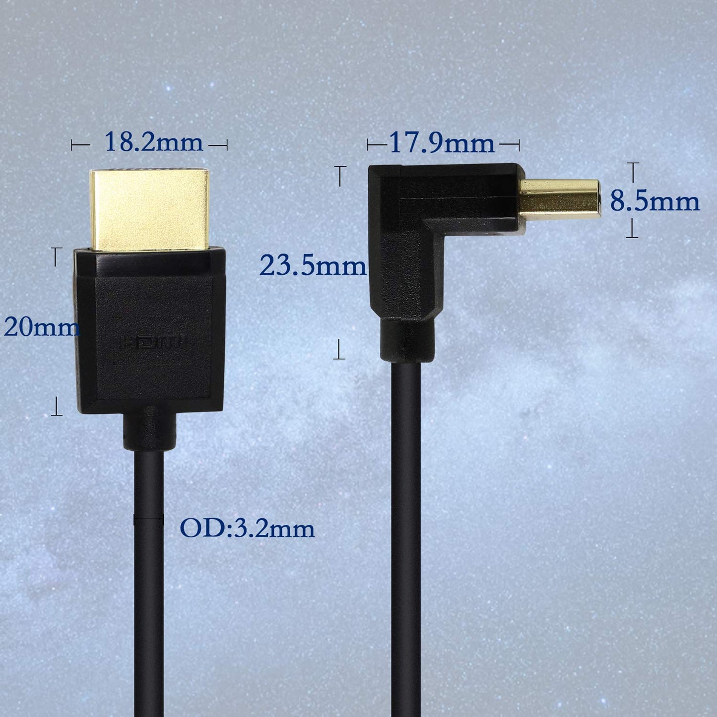 PNGKNYOCN 15CM HDMI Male to Male Short Cable, 90 Degree Downward Angle High Speed HDMI 2.0 Adapter Connector Cable Support 4k@60HZ KANGPING,