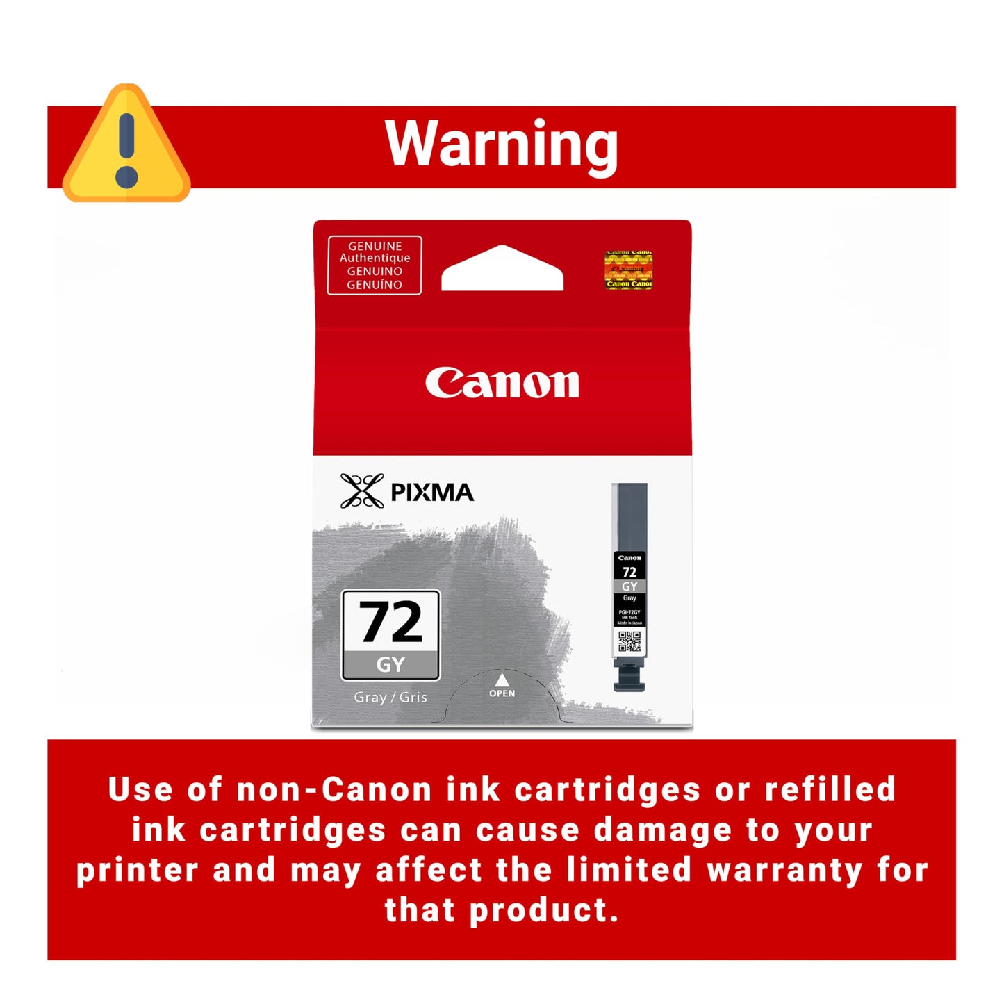 Canon PGI-72 Genuine Gray Ink Tank, Compatible with PIXMA PRO-10 Printers