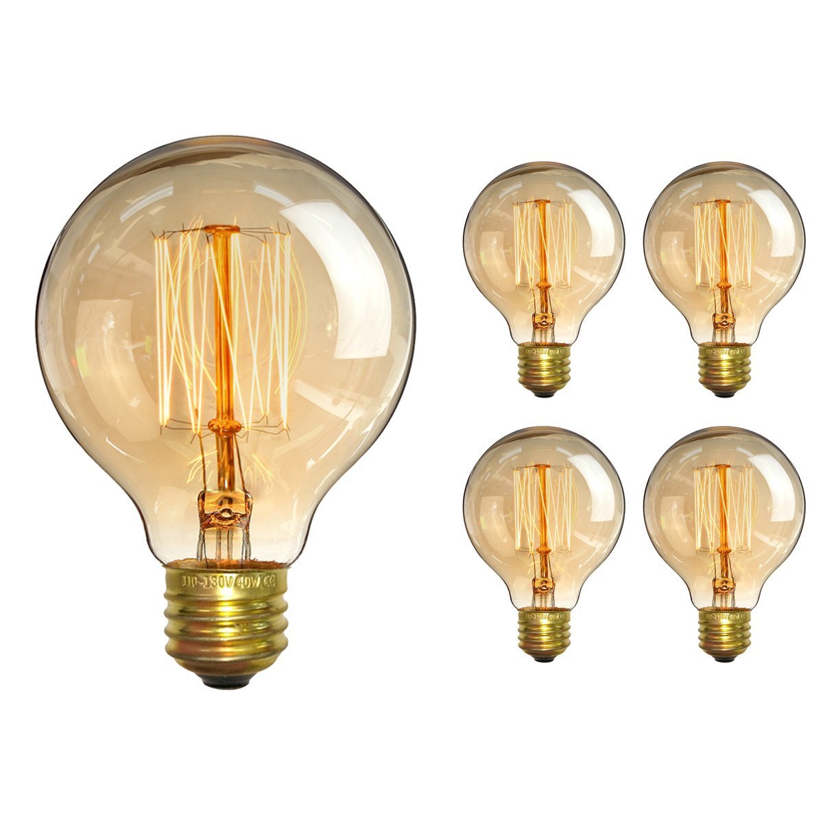 CTKcom Vintage Edison Bulb(4 Pack)- Antique Incandescent Bulbs Dimmable 40W Equivalent Warm Yellow Lamps, for Loft Coffee Bar Kitchen Home Light