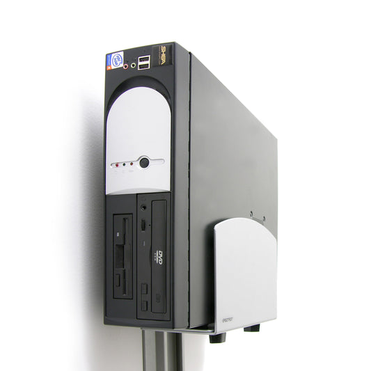 Ergotron - Vertical CPU Holder - Add-on for VESA Monitor Arms - Large, Silver