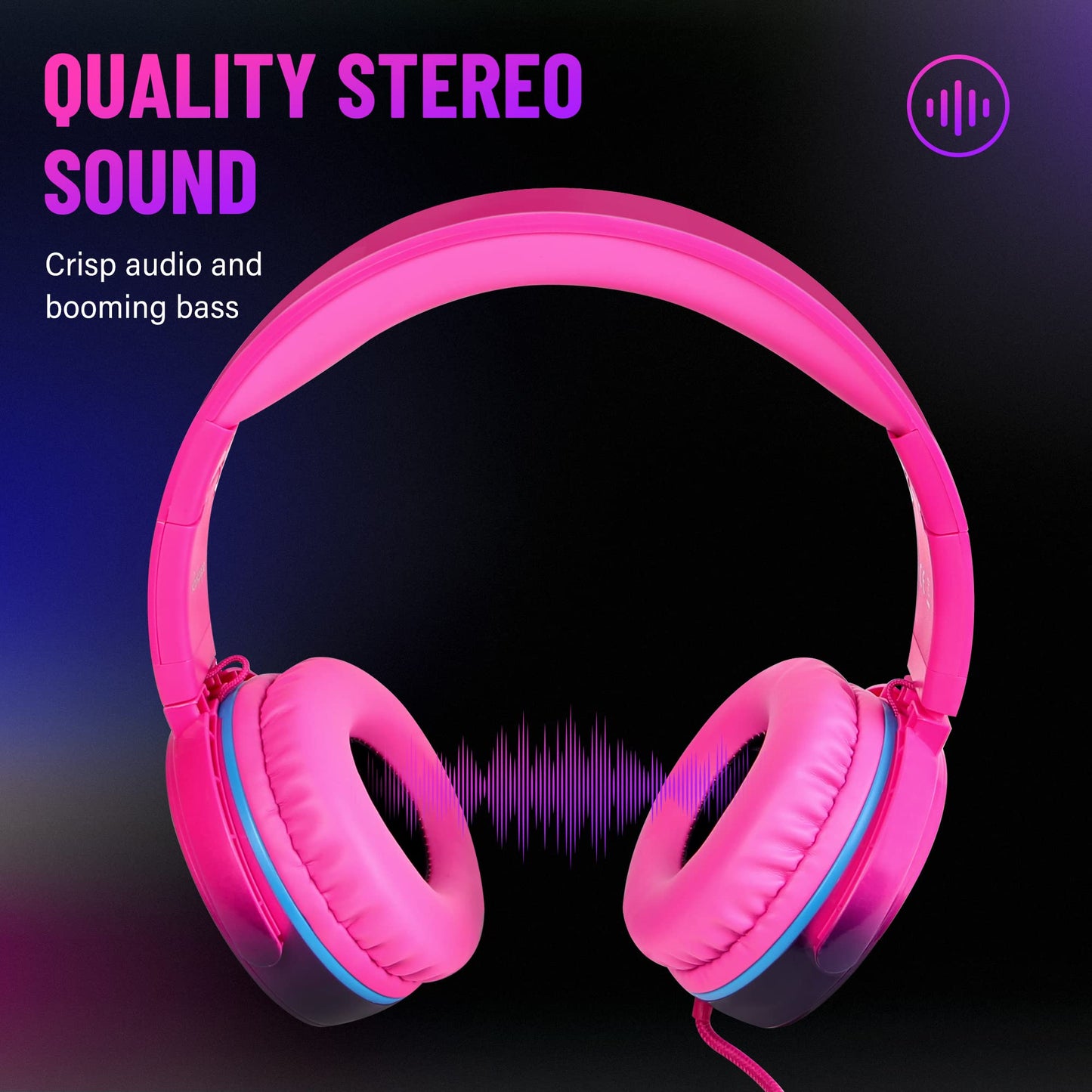 rockpapa Grade Wired Headphones with Microphone, Lightweight Foldable Stereo Bass Headphones with No-Tangle Cord & 3.5mm Jack for Women/Kids, Laptop…