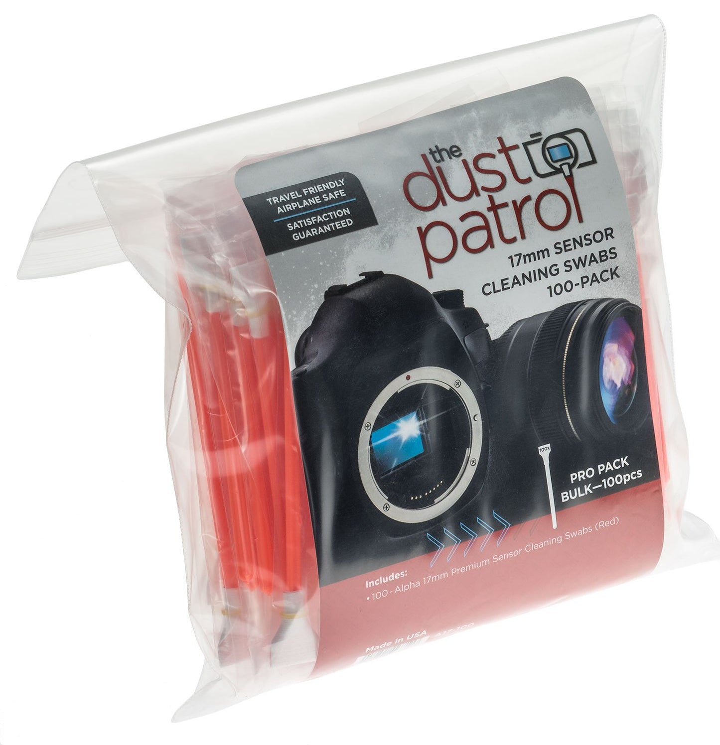 Alpha 17mm Sensor Cleaning Swabs (100 Bulk pk) (Red)