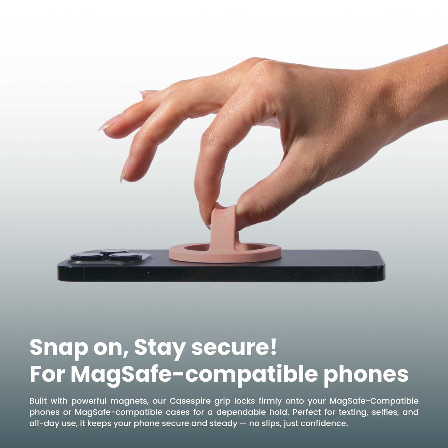 Magnetic Phone Grip Soft Silicone Finger Loop Holder for MagSafe & iPhones