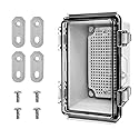 CXCESNS Waterproof Outdoor Electrical Box 5.9"x3.93"x3.54"D IP67 ABS Plastic Enclosure with PC Transparent Cover Outdoor/Indoor Lockable Electrical