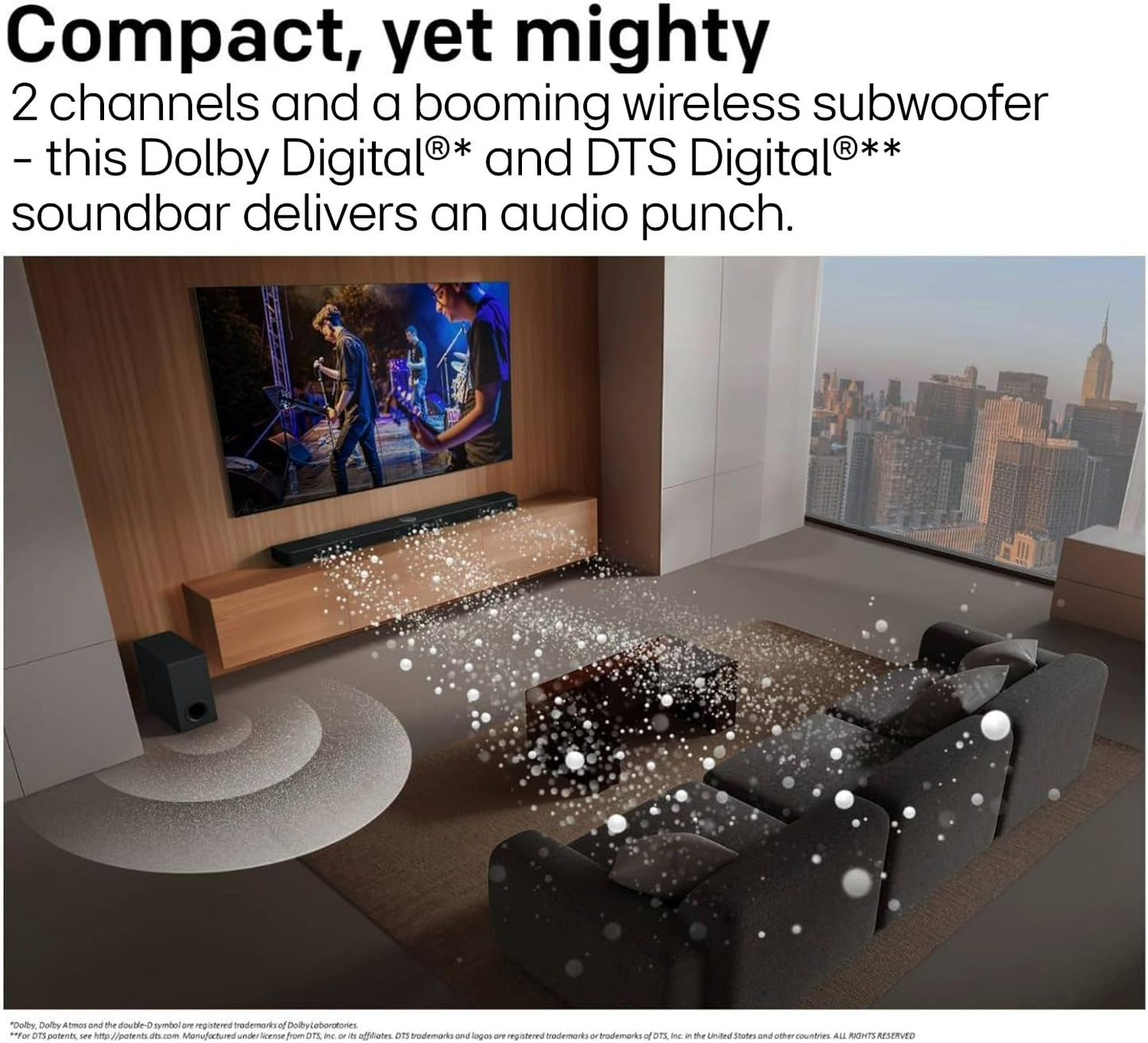 LG S40T 2.1 ch.Soundbar with Wireless Subwoofer, TV Synergy, Wow Interface, AI Sound Pro (2024 New Model) (Renewed)